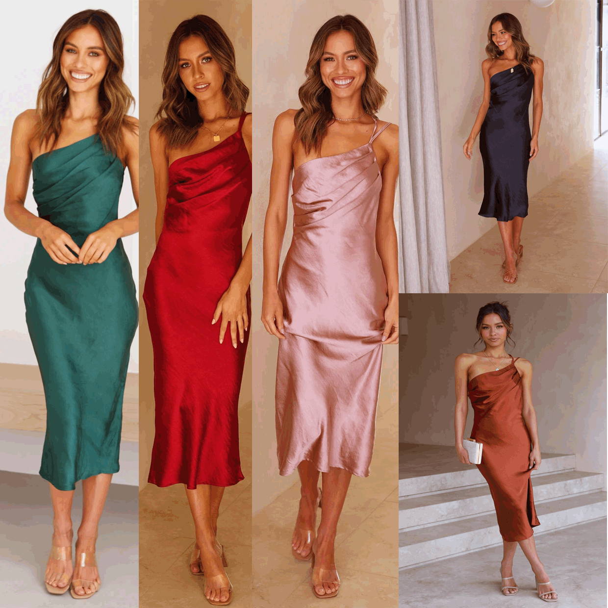 Women's Lace-Up Back A-Line Midi Dress