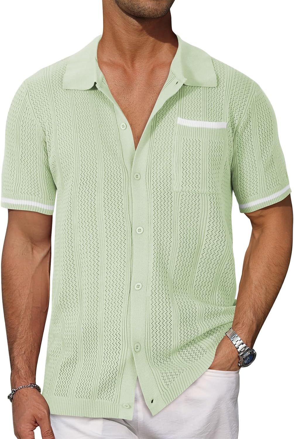 Men’s Short Sleeve Summer Cardigan Shirt
