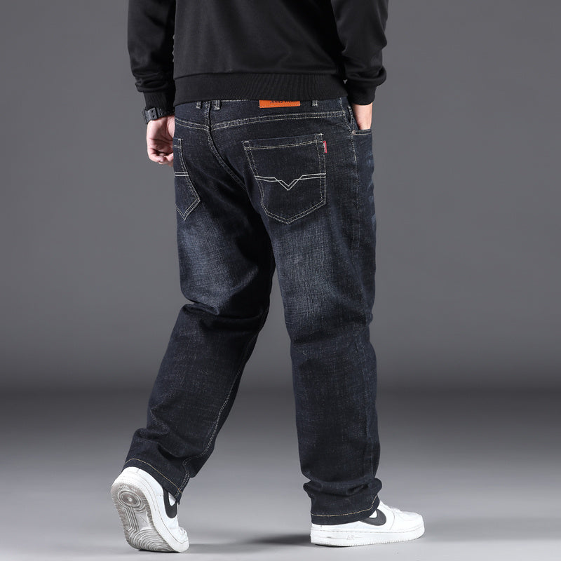 Men's Straight Leg Casual Pants | Loose Fit Cotton Blend Trousers