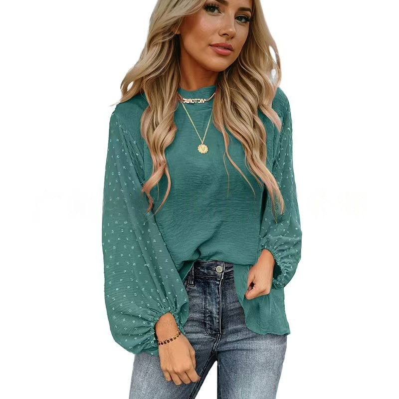 Women's Ice Silk Linen Pullover Blouse
