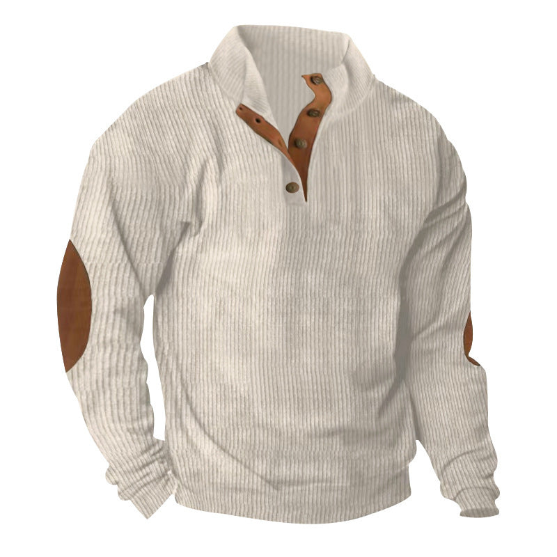 Men's Corduroy Stand Collar Sweater | Casual Long Sleeve Pullover