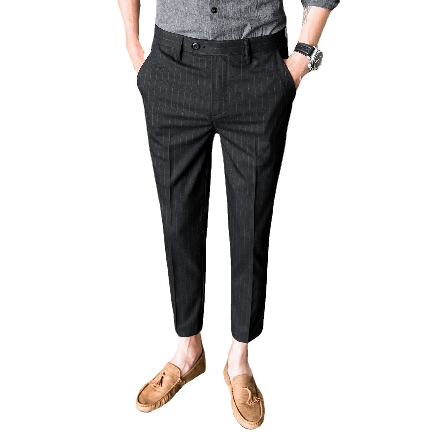 Men's Korean Style Slim Fit Pants | Youth Business Casual Trousers