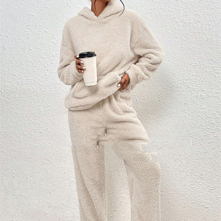 Women's Fleece-Lined Hooded Tracksuit | Cozy Two-Piece Set