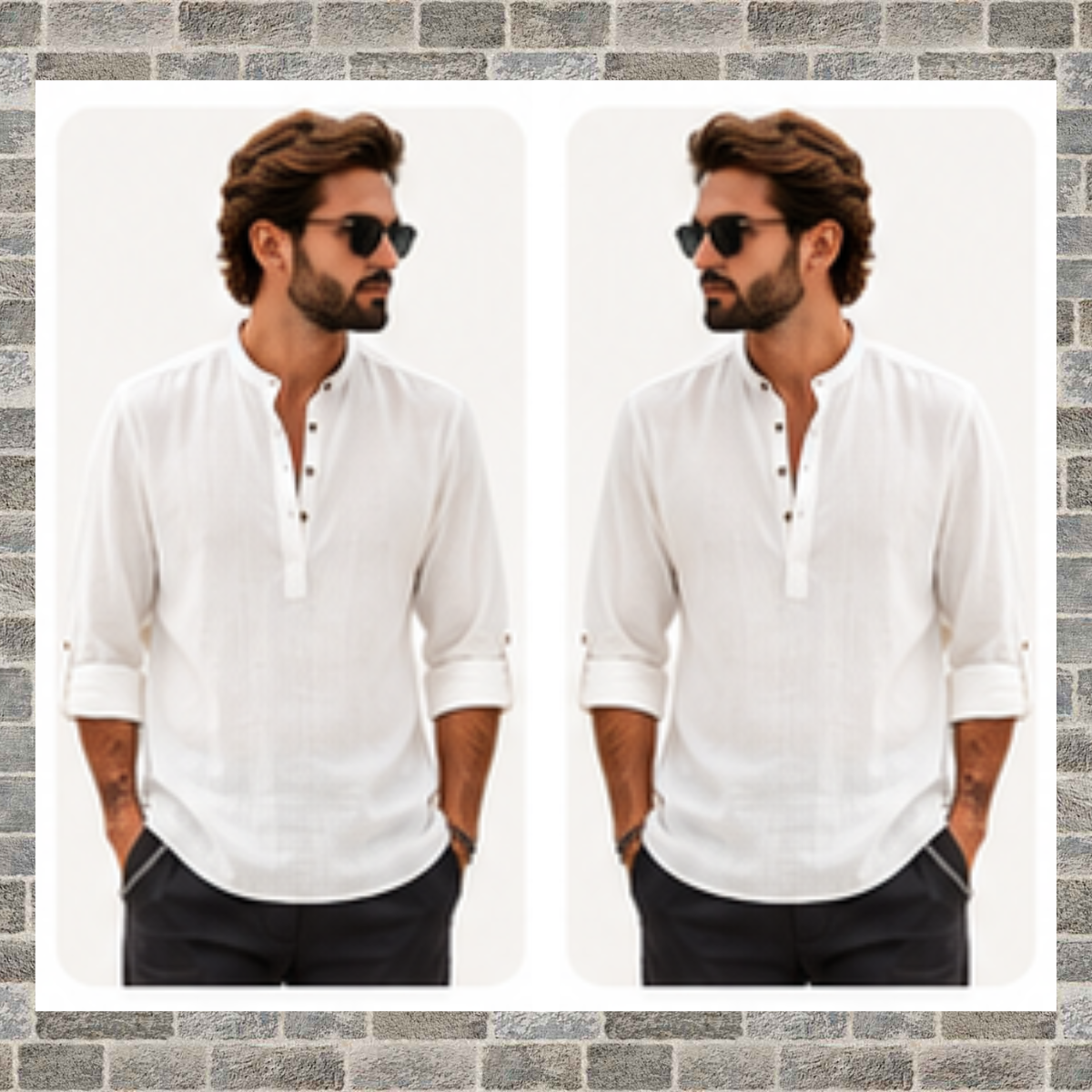 Men's Breathable Button-Down Long Sleeve Shirt – Classic Fit