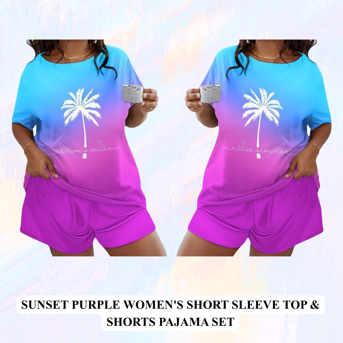 Women's Short Sleeve Top & Shorts Pajama Set