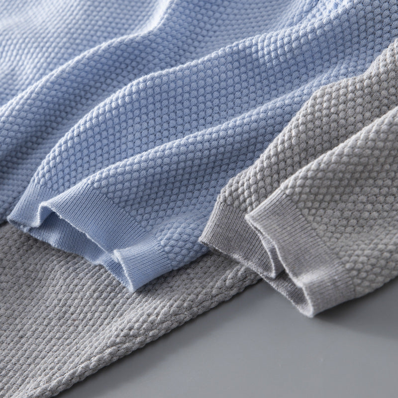 Men's V-Knit Lapel Top | Short Sleeve Knit Shirt