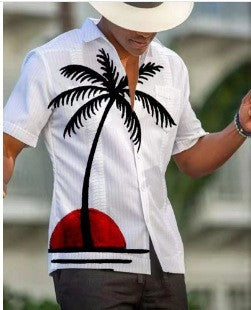 Men's Floral Hawaiian Shirt – Short Sleeve 3D Print Beach Top