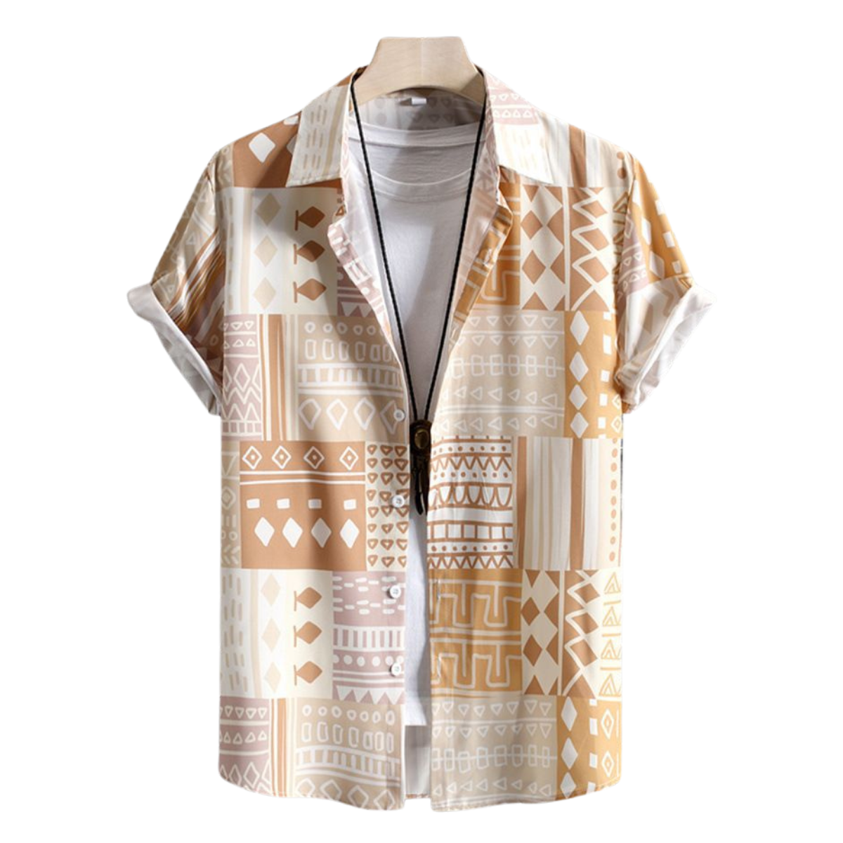 Men's Floral Print Button Front Hawaiian Shirt – Short Sleeve Beach Top