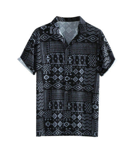 Men's Loose Fit Short Sleeve Crew Neck Shirt – Urban Casual Black