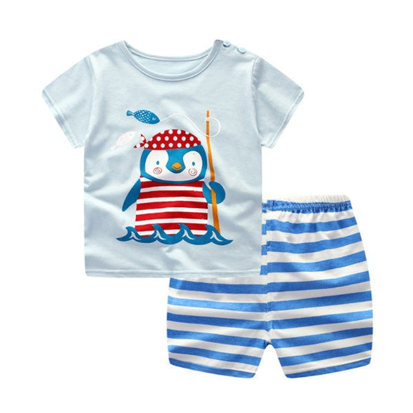 Cartoon Summer Set for Boys | Casual T-Shirt & Shorts Outfit