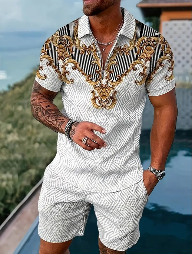 Men's Polo & Shorts Set | Sports Short Sleeve Outfit