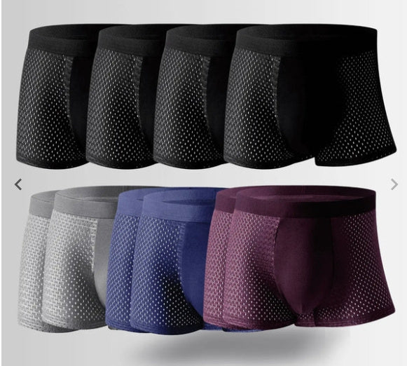 Men's Ice Silk Boxer Briefs | Breathable Mesh Underwear
