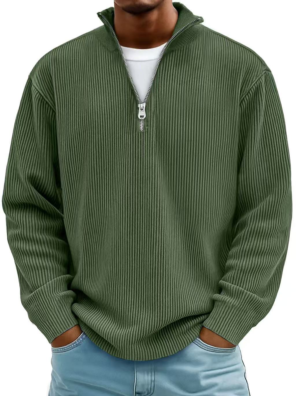 Men’s Corduroy Stand Collar Sweatshirt