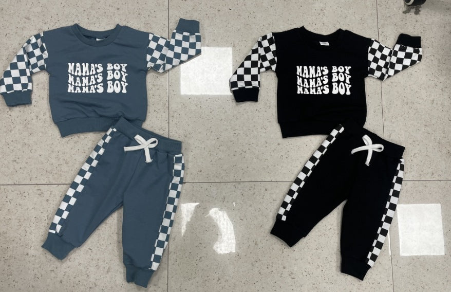 Kid's Plaid Sweater Set | Long-Sleeve Printed Outfit