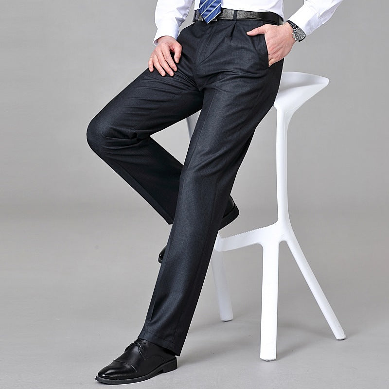 Men's Mulberry Silk Suit Pants | Luxury Loose Fit Pleated Trousers