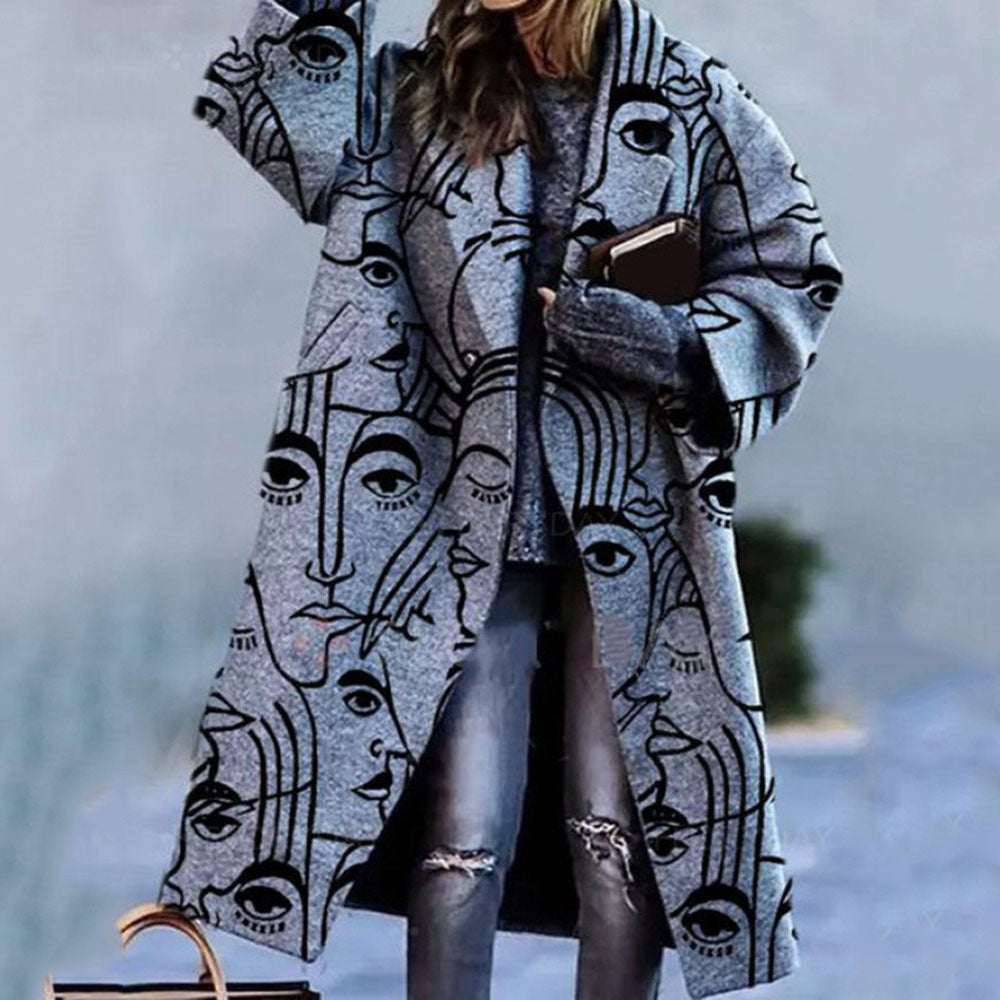 Women's Color Block Plaid Coat | Long Sleeve Fashion Jacket