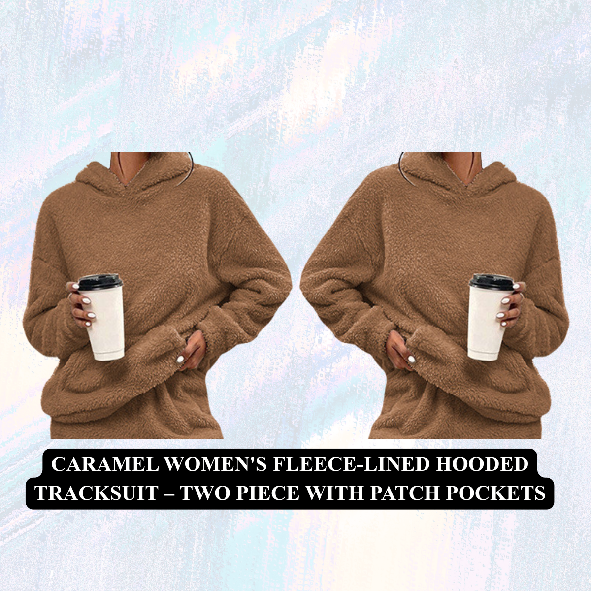 Women's Fleece-Lined Hooded Tracksuit – Two Piece with Patch Pockets