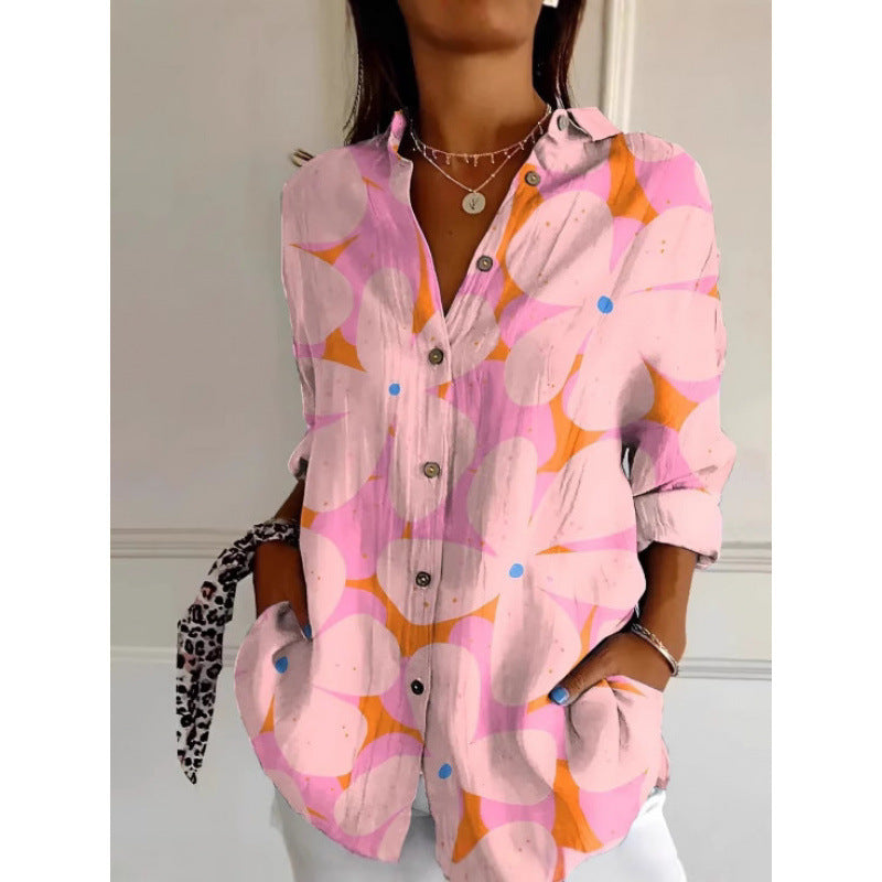 Women's Floral Print Long Sleeve Shirt