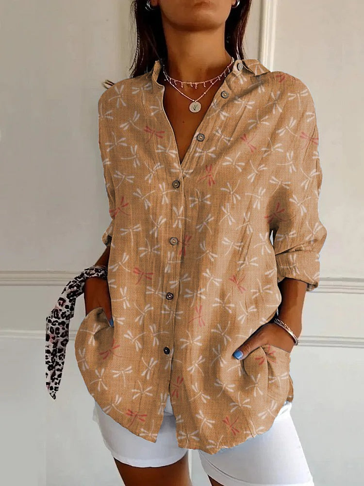 Women's Floral Print Long Sleeve Shirt