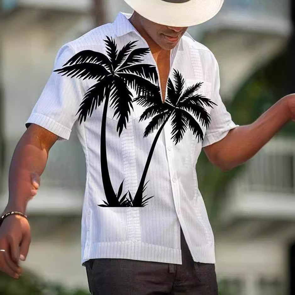 Men's Floral Hawaiian Shirt – Short Sleeve 3D Print Beach Top
