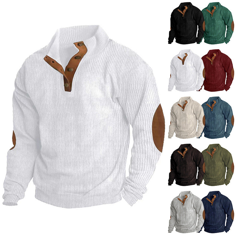 Men's Corduroy Stand Collar Sweater | Casual Long Sleeve Pullover