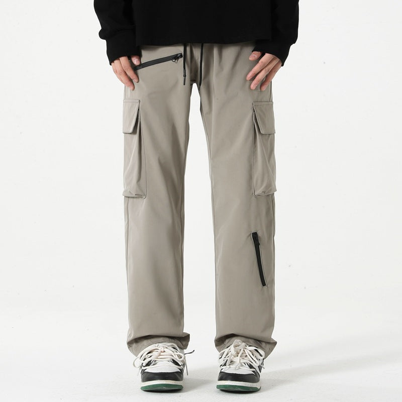 Men's Drawstring Cargo Pants - Loose Straight Leg, M-5XL