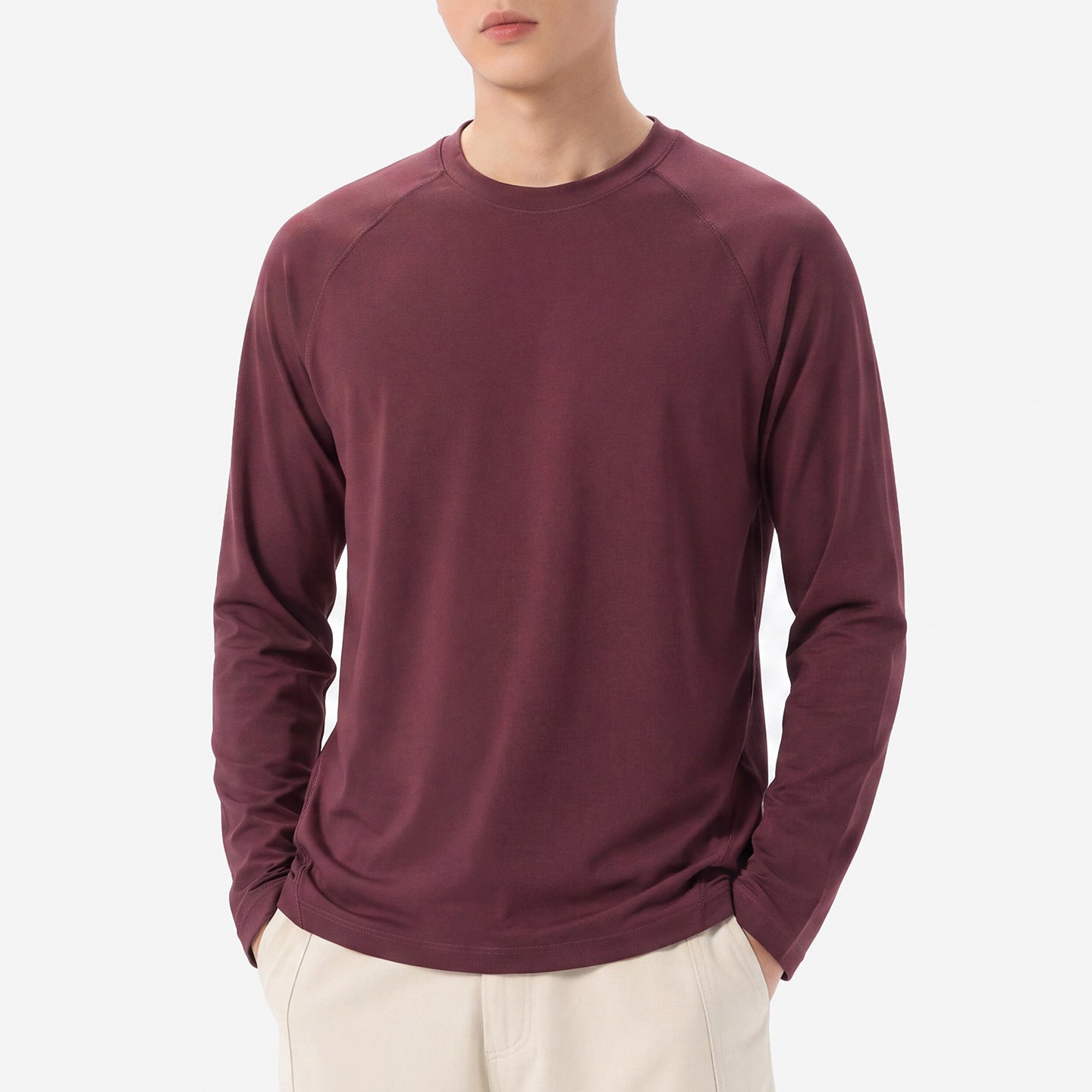 Men's Raglan Long-Sleeve Crewneck Shirt - Loose Fit