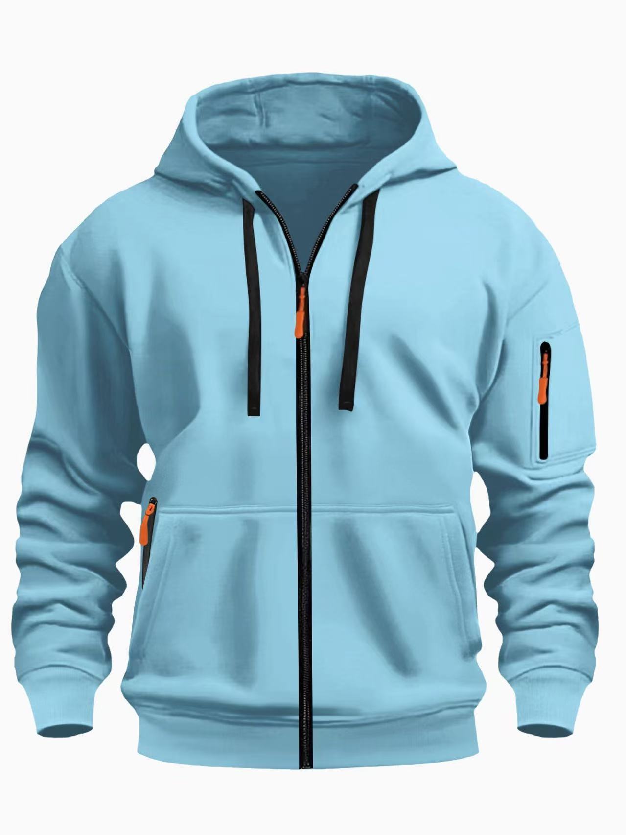 Men's Zip-Up Hooded Sweatshirt | Casual Sports Cardigan Jacket