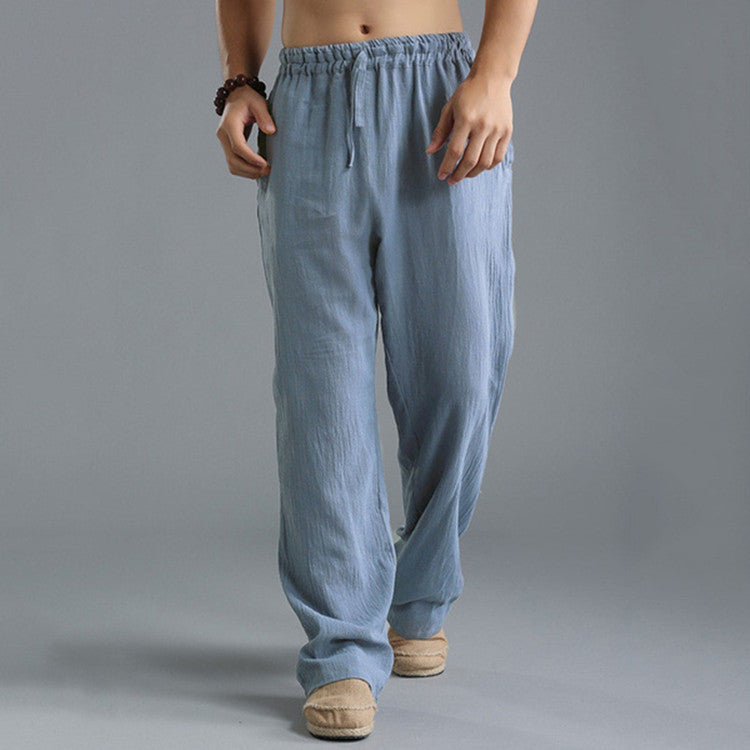 Men's Linen Casual Pants | Breathable Loose Fit Lounge Trousers