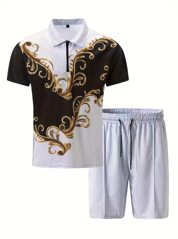 Men's Polo & Shorts Set | Sports Short Sleeve Outfit