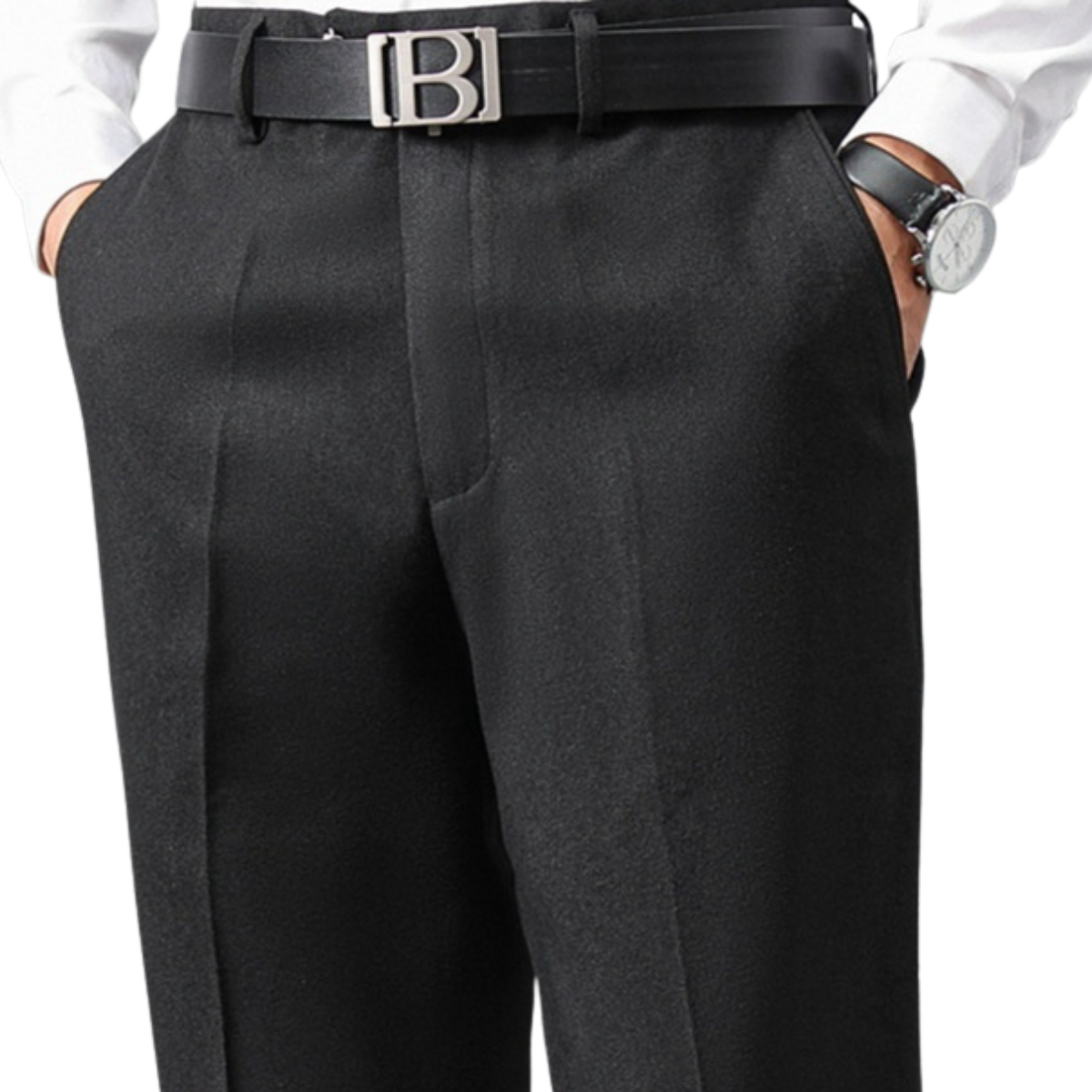 Men's High Waist Loose Straight Trousers – Comfort Fit Spring Fall