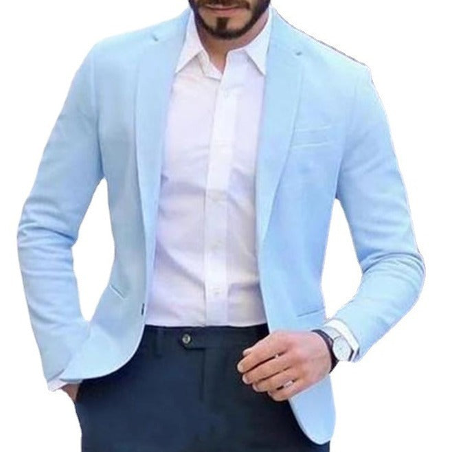 Men's Cotton Linen Blazer | Casual Solid Color Suit Jacket