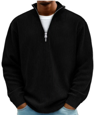 Men’s Corduroy Stand Collar Sweatshirt
