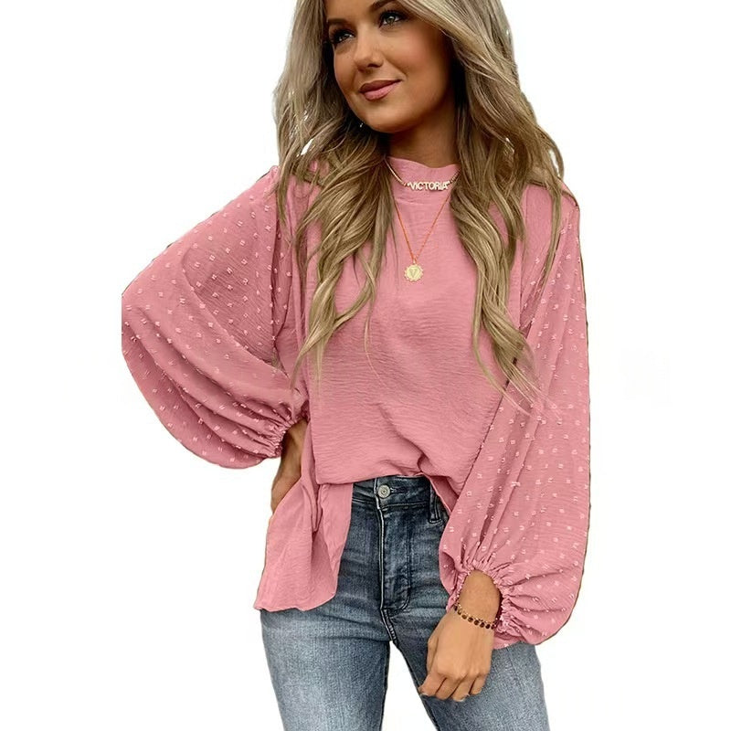 Women's Ice Silk Linen Pullover Blouse