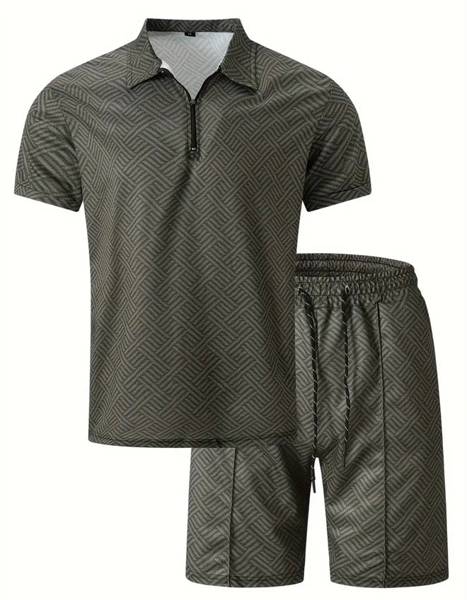 Men's Polo & Shorts Set | Sports Short Sleeve Outfit