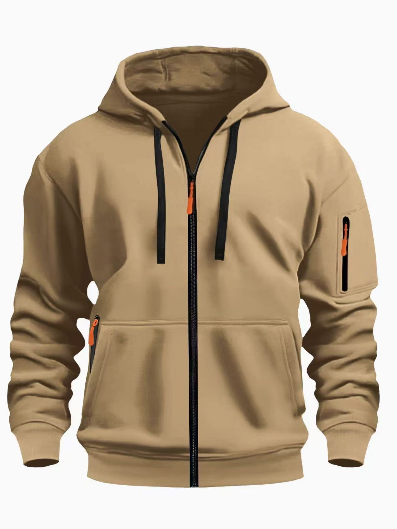 Men's Zip-Up Hooded Sweatshirt | Casual Sports Cardigan Jacket