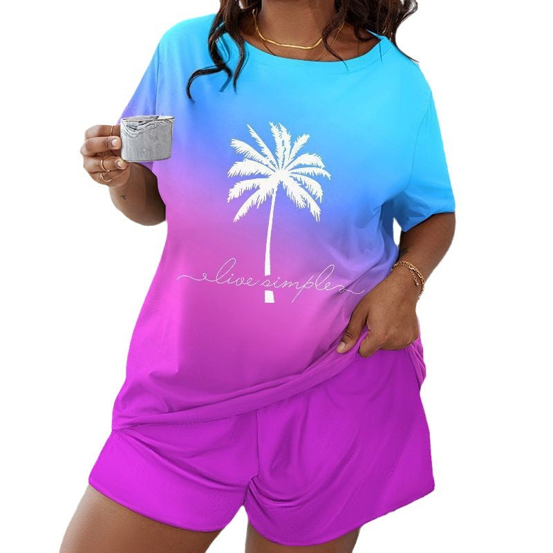 Women's Leopard Print Pajama Set | Love Patch Short Sleeve & Shorts