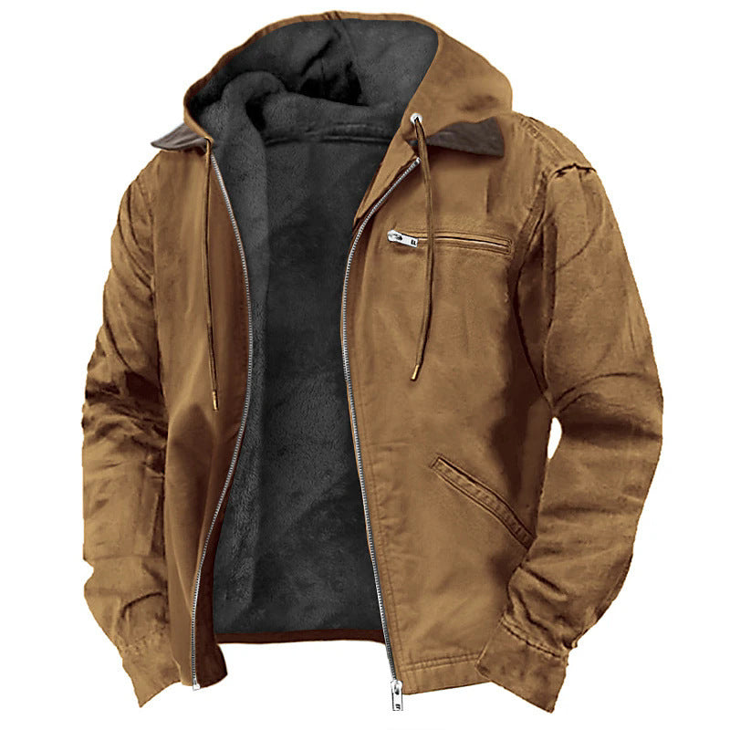 Men’s Winter Fleece Hooded Zip-Up Jacket