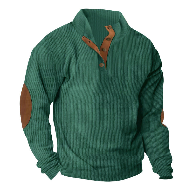 Men's Corduroy Stand Collar Sweater | Casual Long Sleeve Pullover