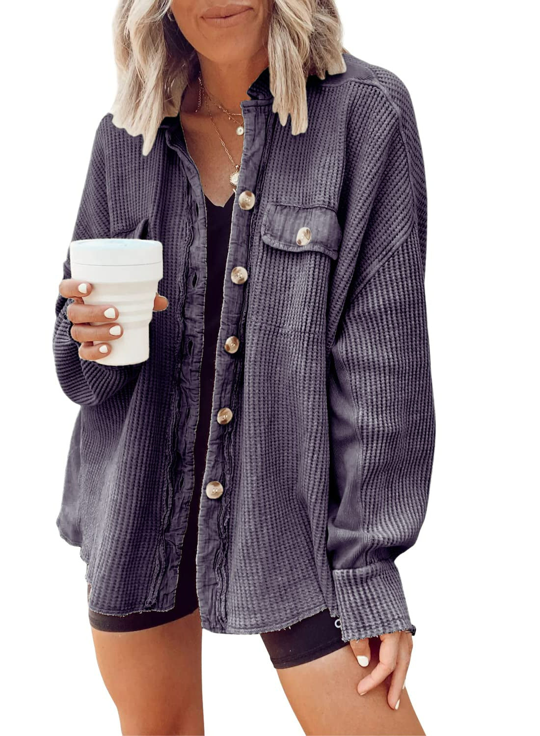Women's Lapel Button-Up Long Sleeve Blouse