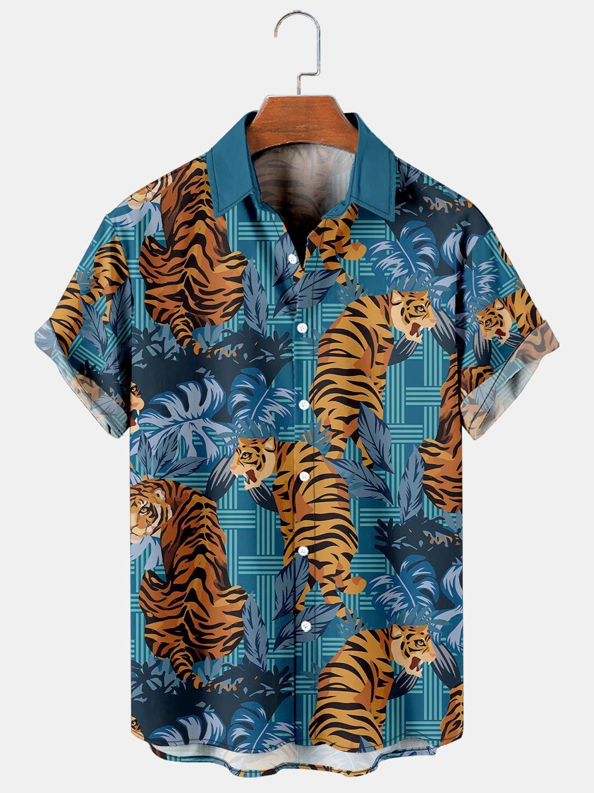 Men's Floral Print Street Style Hawaiian Shirt – Short Sleeve