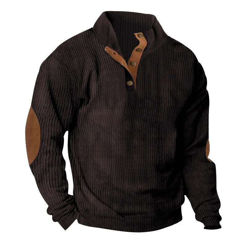 Men's Corduroy Stand Collar Sweater | Casual Long Sleeve Pullover