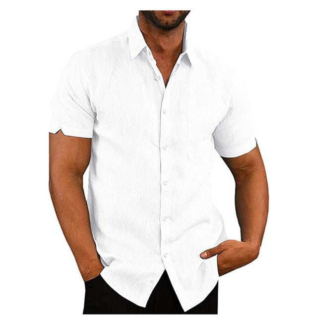 Men's Summer Short Sleeve Shirt | Casual Loose Fit Solid Tee