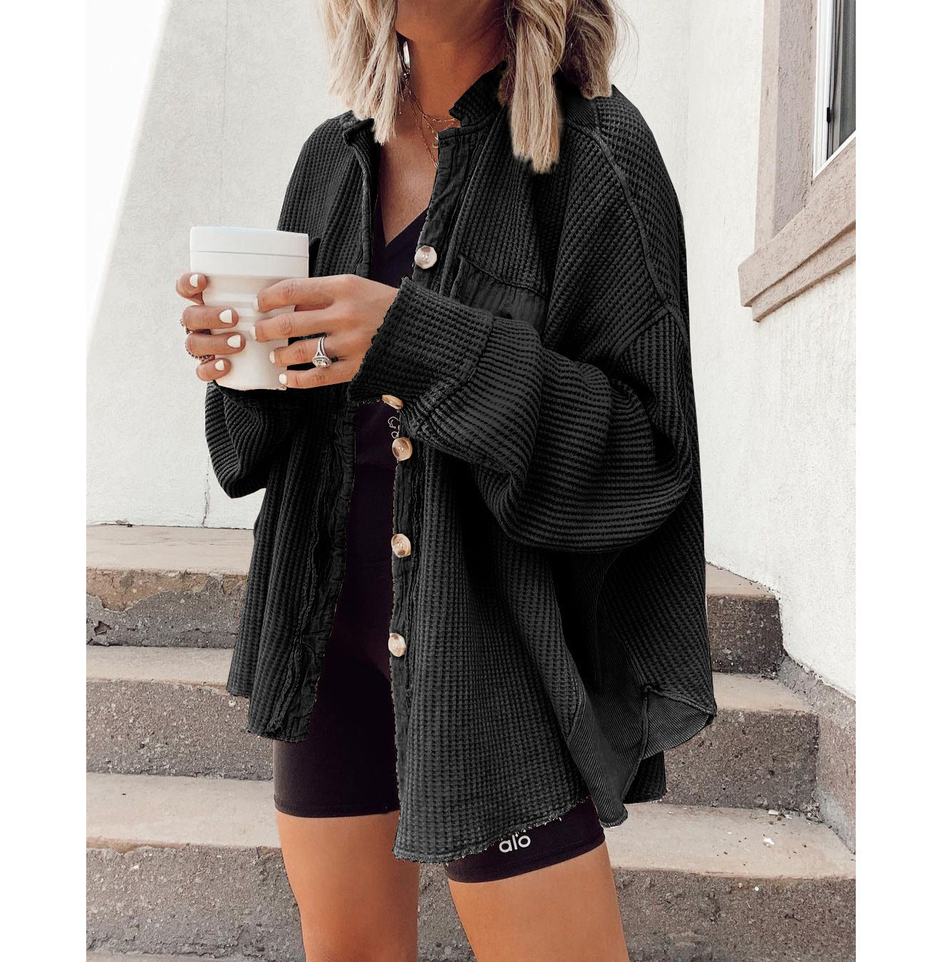 Women's Lapel Button-Up Long Sleeve Blouse