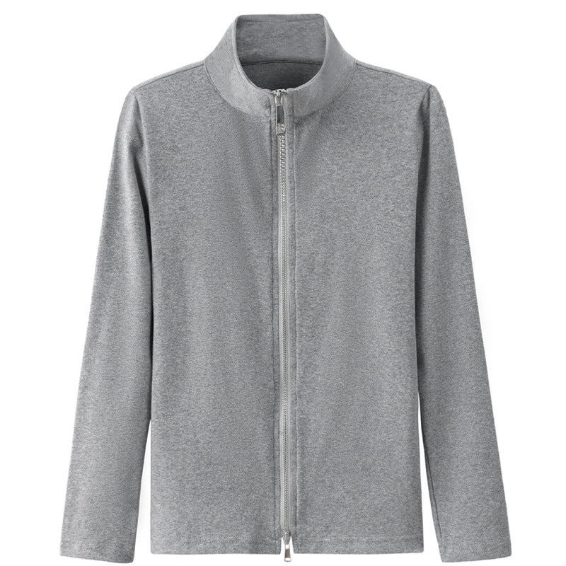 Women's Slim-Fit Stand-Collar Zip-Front Top