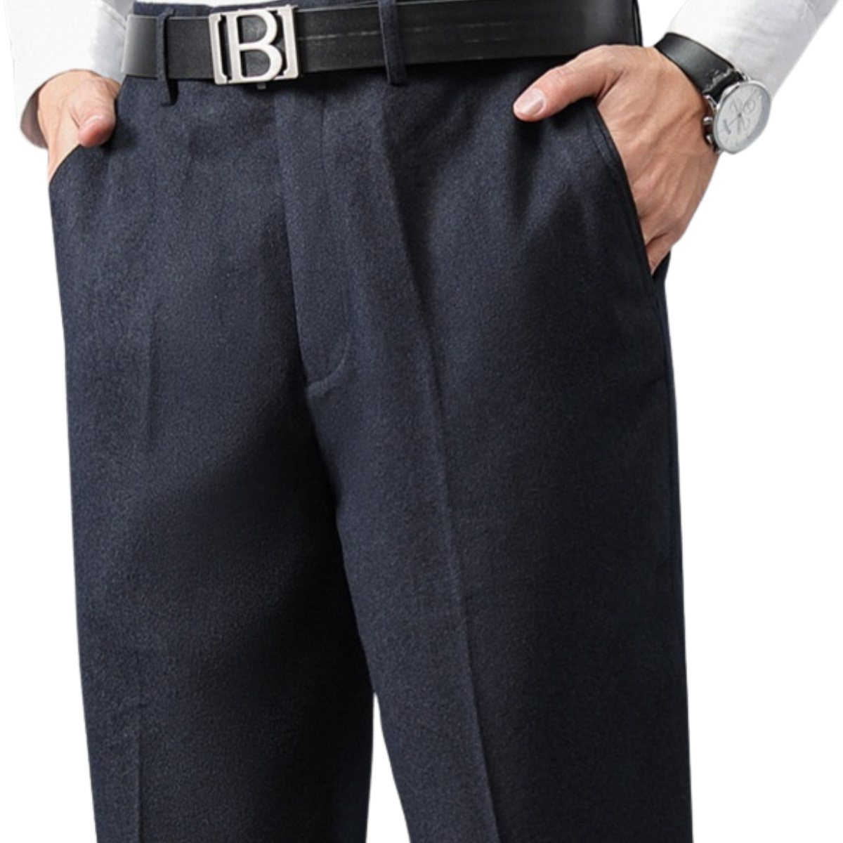 Men's High Waist Loose Straight Trousers – Comfort Fit Spring Fall