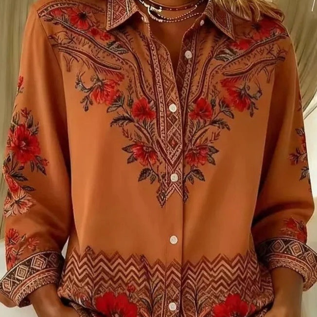Women's Plaid Long Sleeve Work Blouse