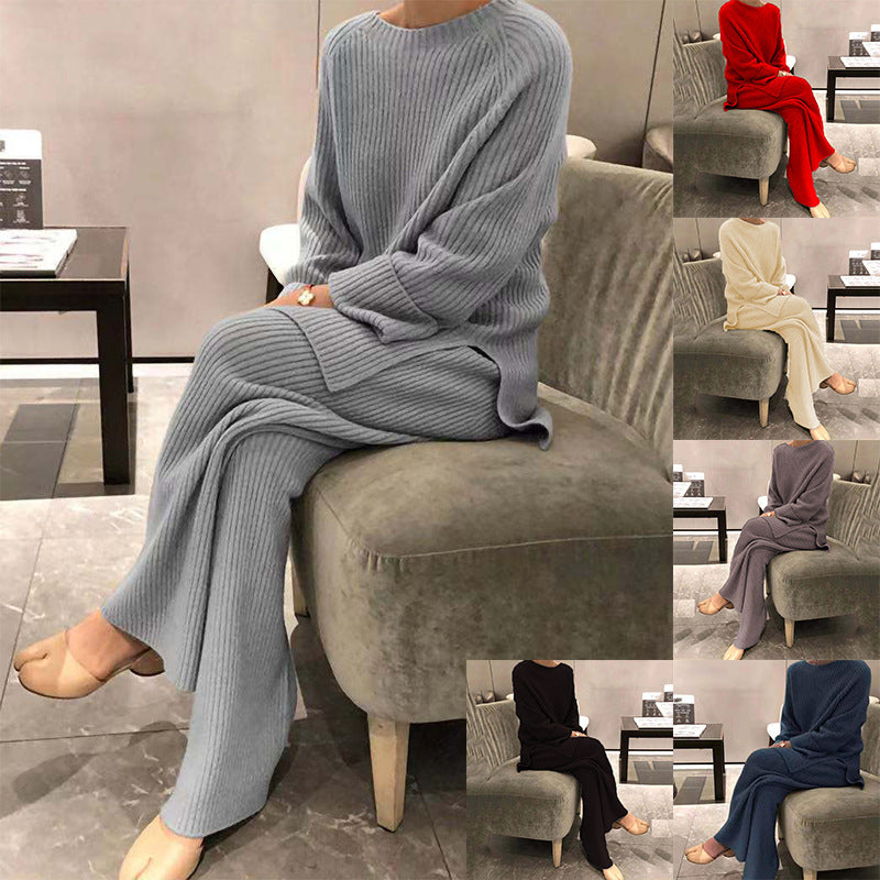 Women's Knit Two-Piece Set | Casual Knitted Sweater Outfit