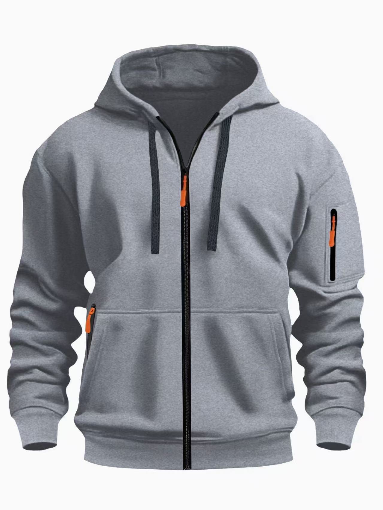 Men's Zip-Up Hooded Sweatshirt | Casual Sports Cardigan Jacket