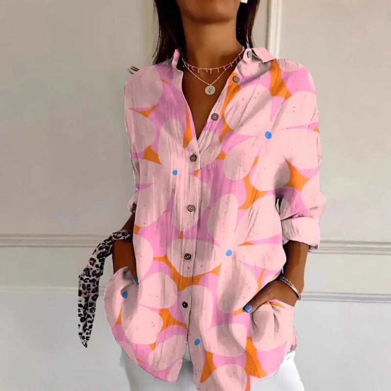 Women's Floral Print Long Sleeve Shirt